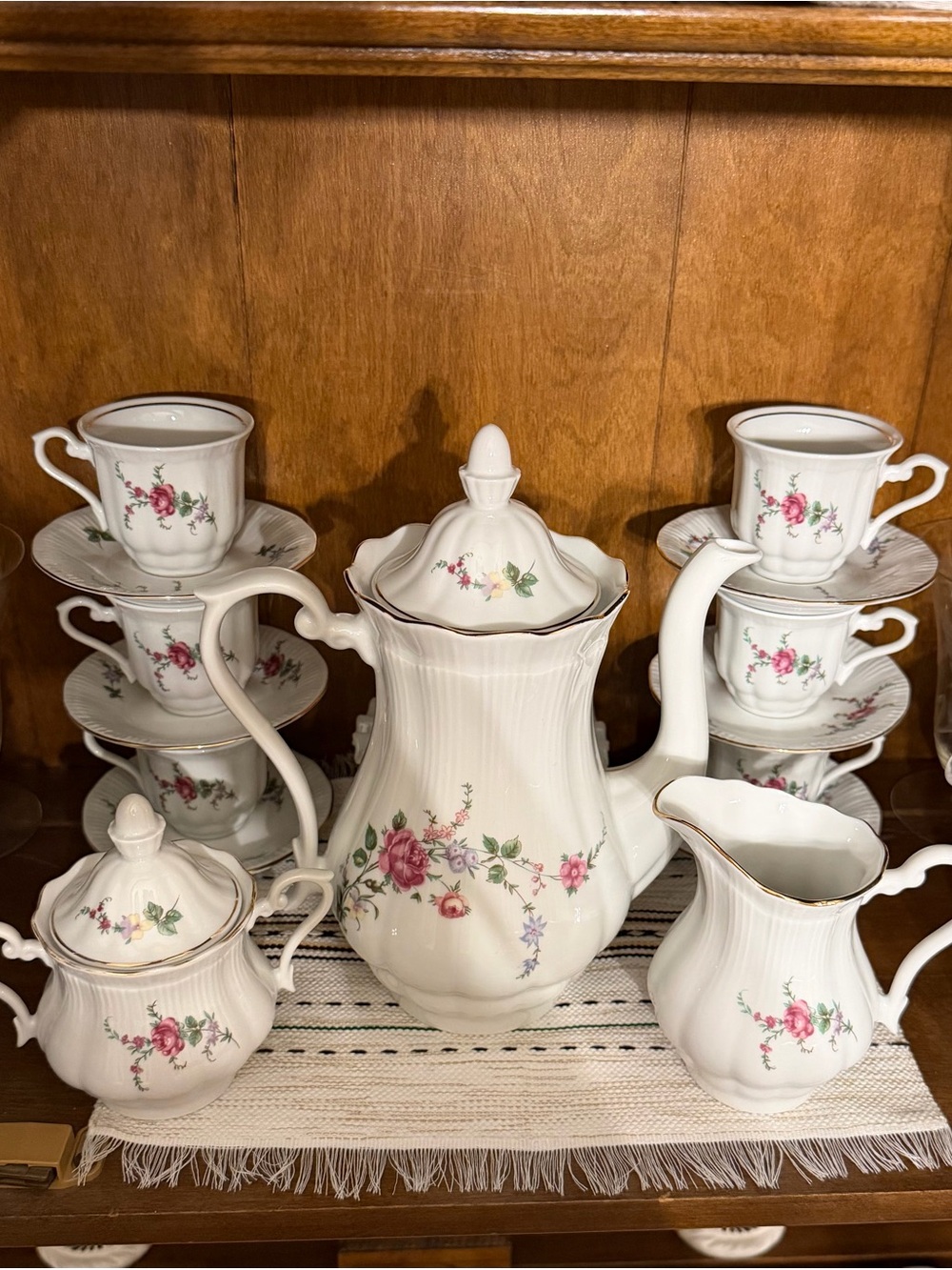Walbrzych made in Poland Coffee set for 6 - Cups, Saucers, Pot, Creamer & Sugar